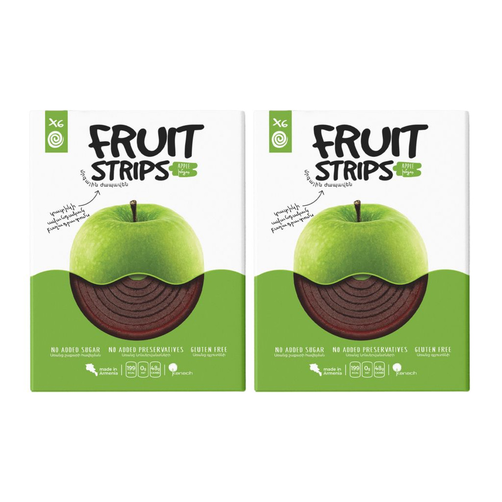 Пастила Fruit strips Kanach фруктовые полоски (улитка) Яблоко, 60г х 2шт  #1