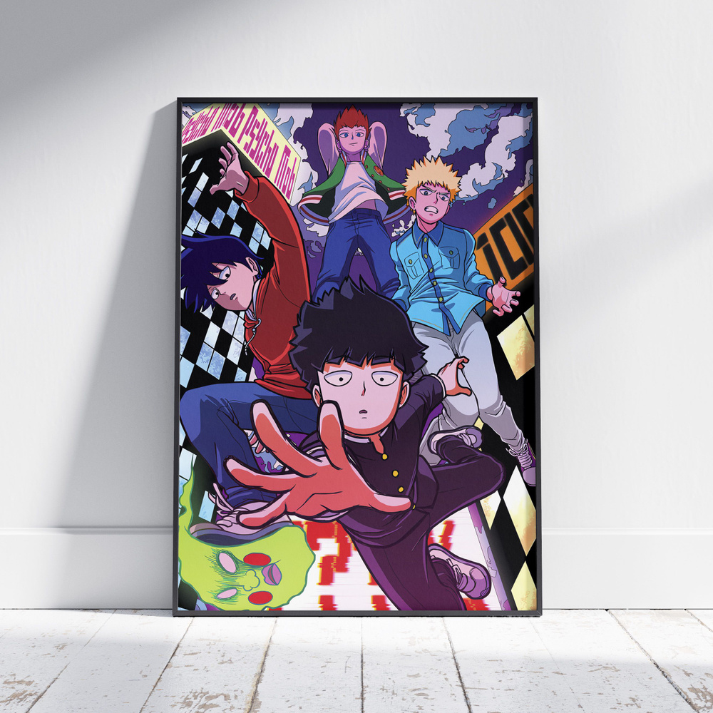 Плакат на стену для интерьера Моб Психо 100 (MP100 - 2) - Постер по аниме формата А4 (21x30 см)  #1