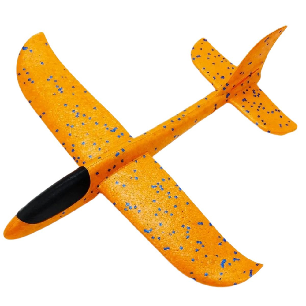 Игрушка -самолет планер метательный пенопластовый оранжевый 39 см  #1