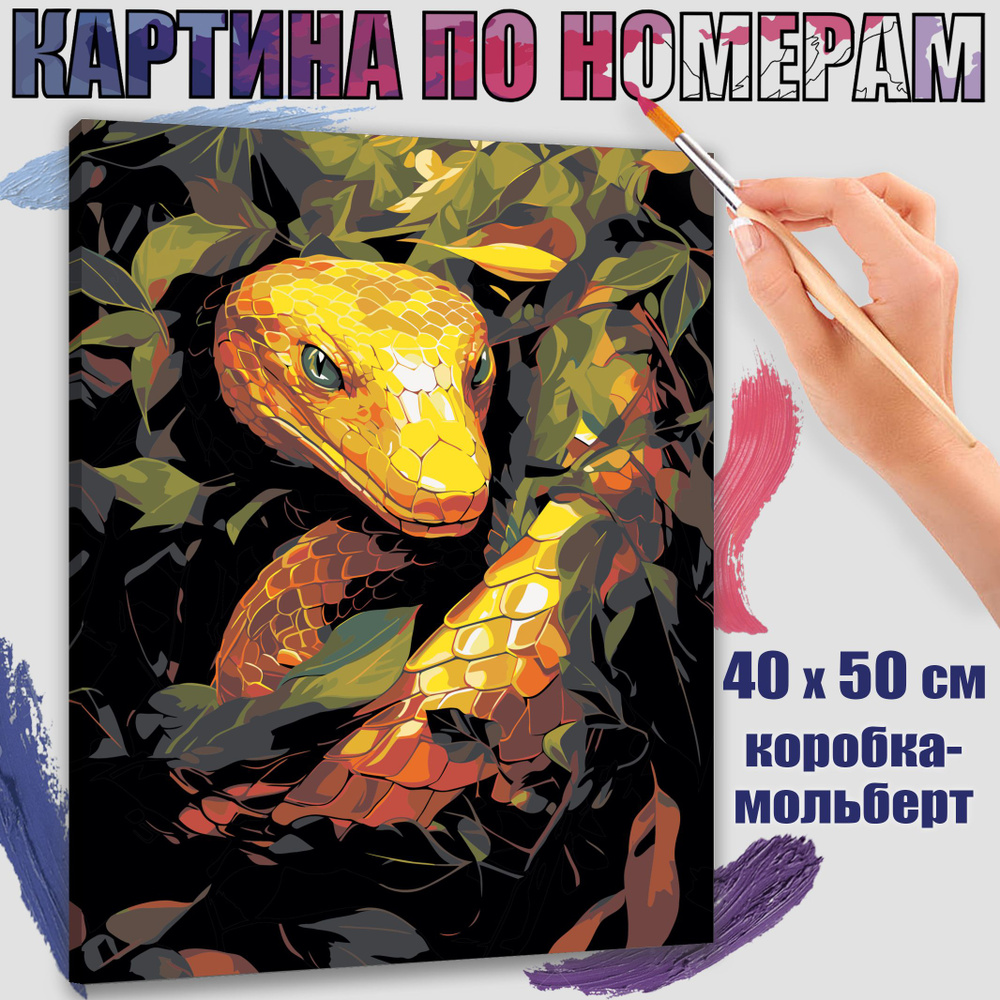 Картина по номерам 40x50 см. Змеиная гармония #1