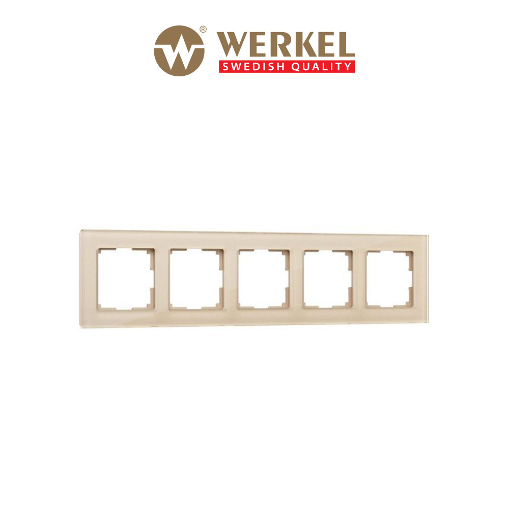 Рамка для выключателей и розеток из стекла на 5 постов Werkel Favorit W0051111 шампань  #1