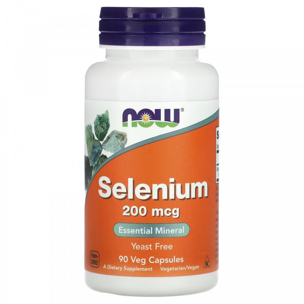 NOW Selenium Селен, 200 мкг, 90 капсул #1