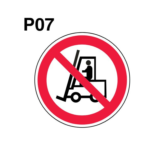 Несветящийся, плоский, круглый запрещающий знак P07 Запрещается движение средств напольного транспорта #1