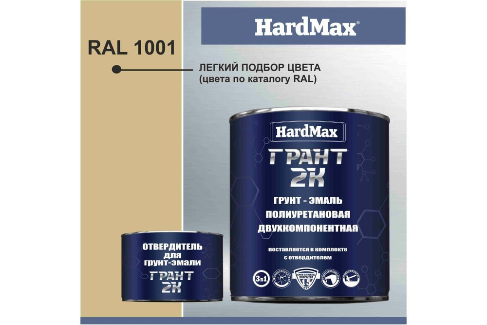 Грунт-эмаль полиуретановая HardMax, комплект 2,19кг #1
