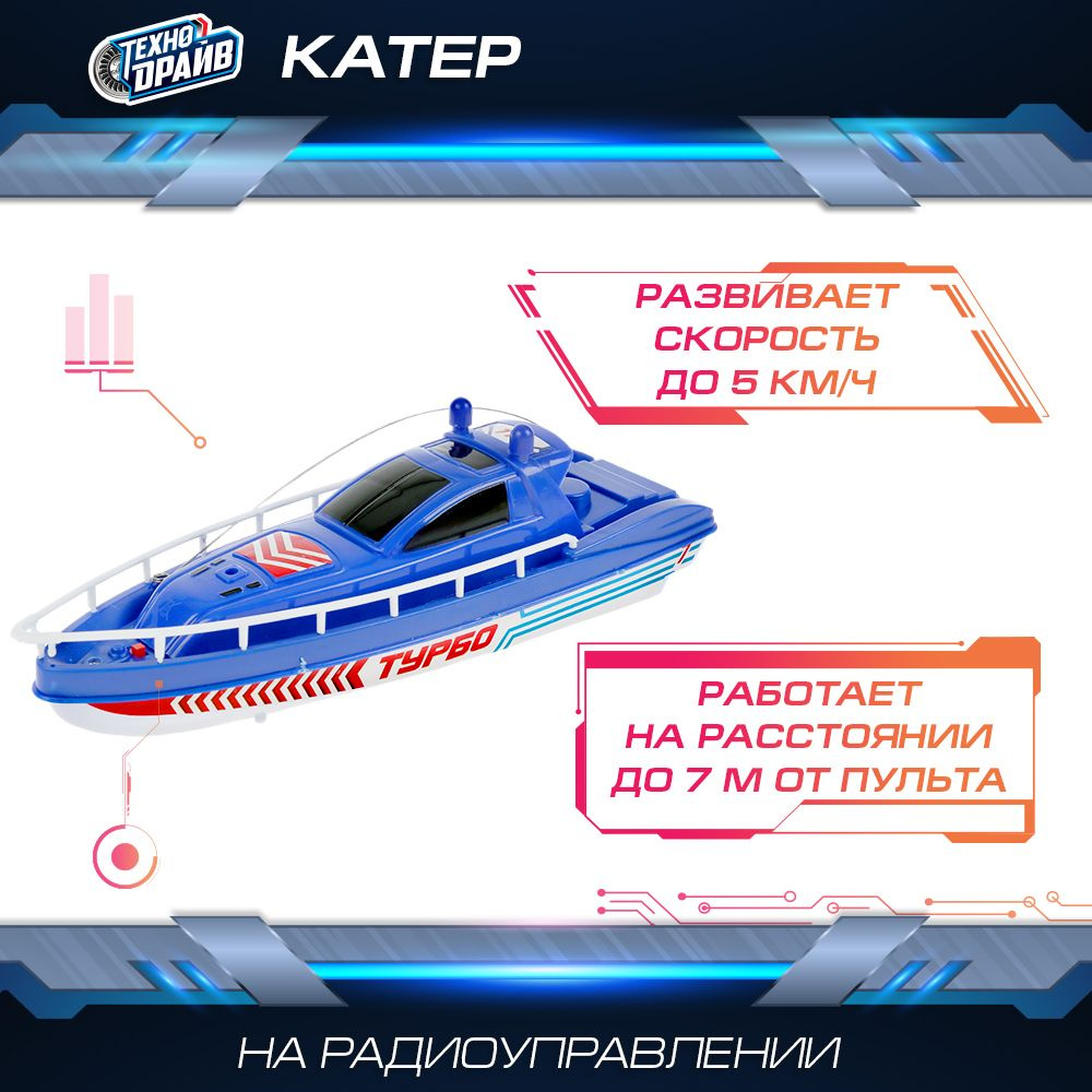 Катер на радиоуправлении Технодрайв / Катер на пульте управления  радиоуправляемые игрушки для мальчиков - купить с доставкой по выгодным  ценам в интернет-магазине OZON (229198475)