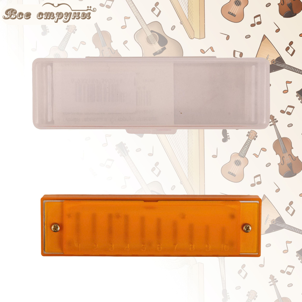 Губная гармоника диатоническая BEE DF10A-3 ORANGE #1