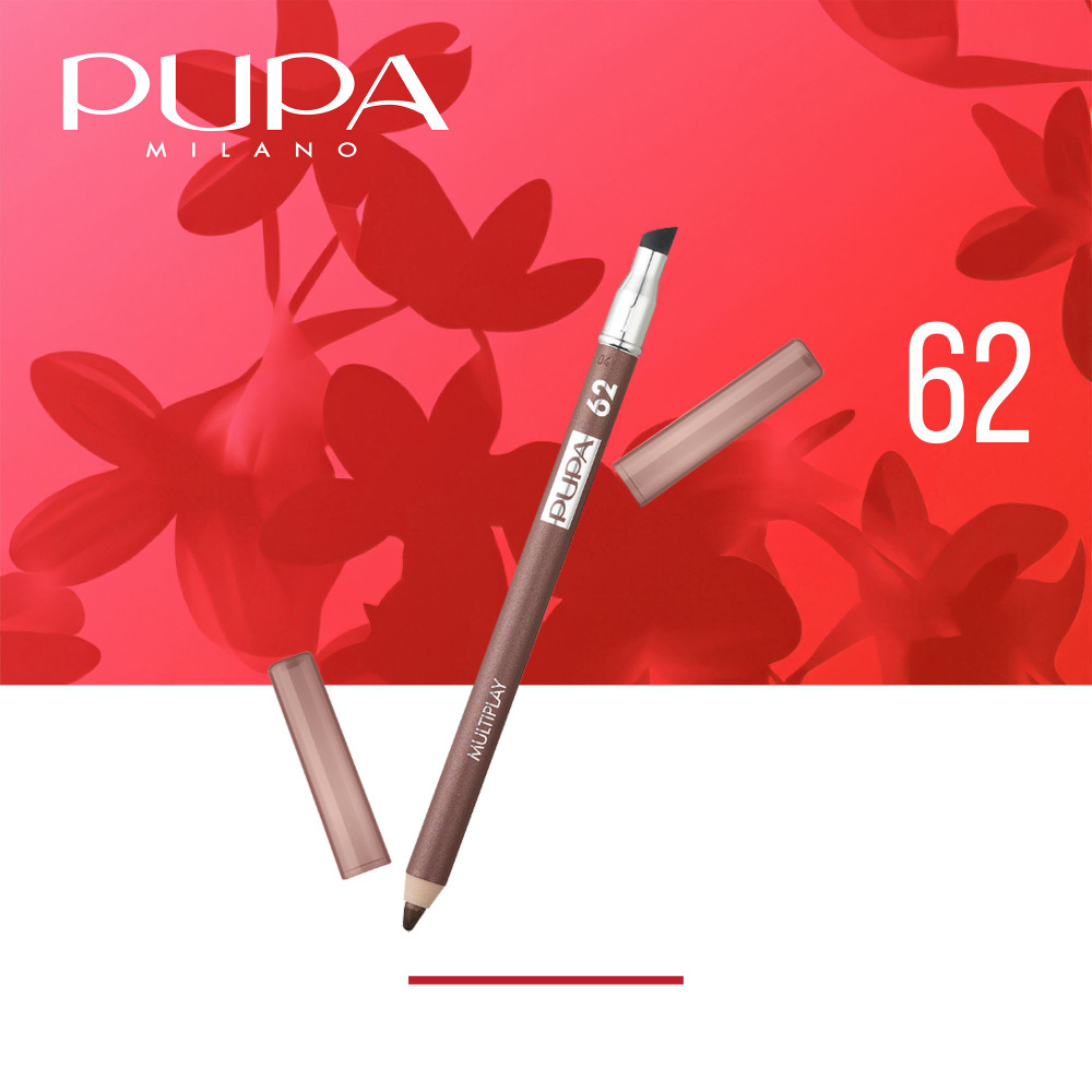 PUPA Карандаш для век с аппликатором Multiplay Eye Pencil тон 62 золотой коричневый  #1