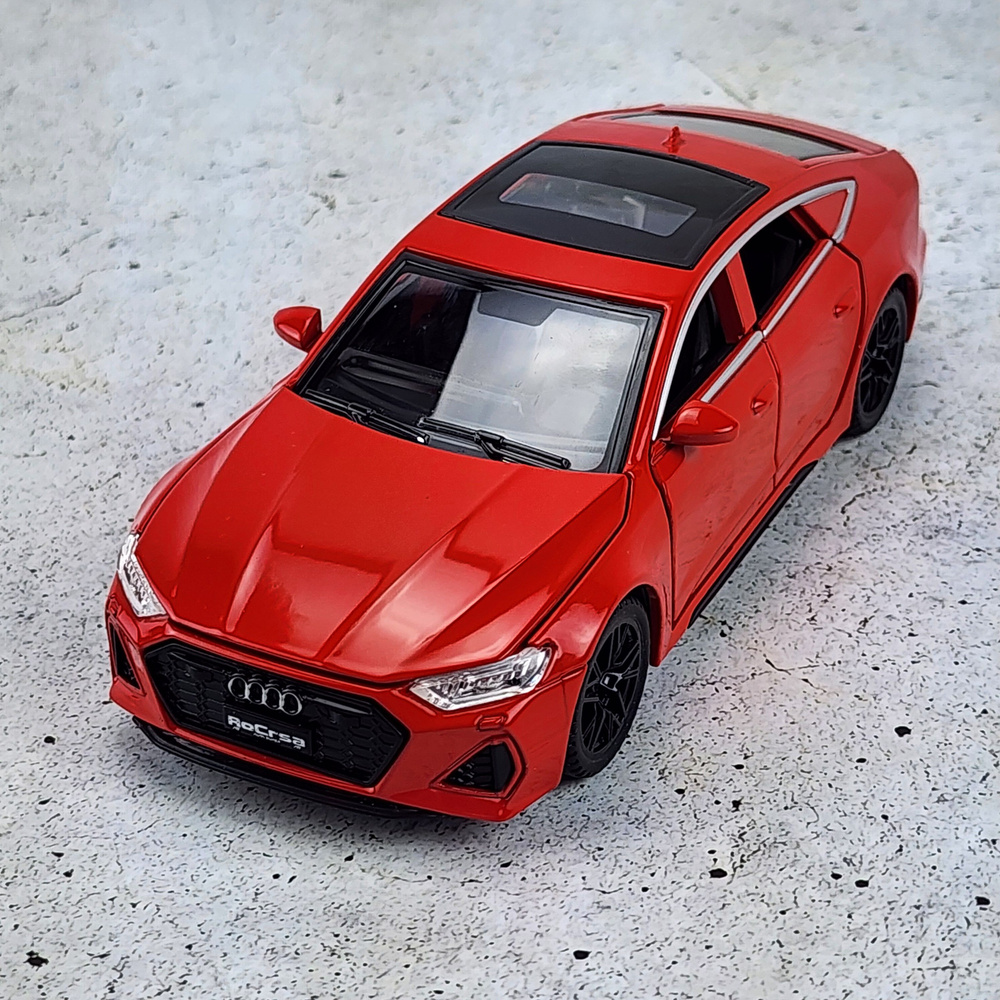 Машинка инерционная Audi RS7 металлическая модель 1:32 Ауди RS7 красная 15см, со светом и звуком  #1