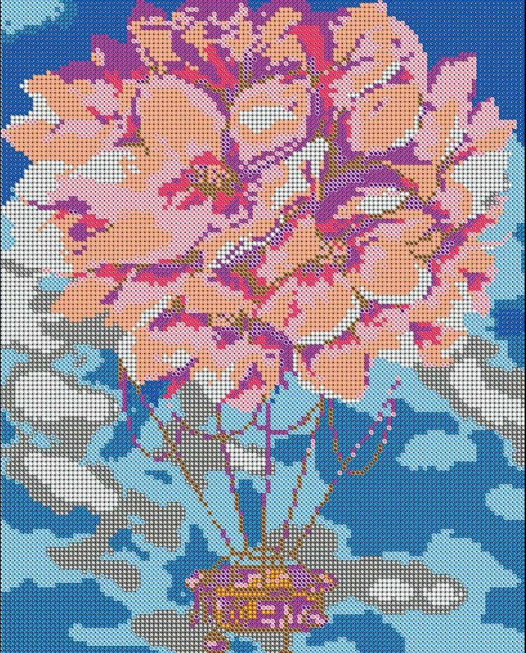 Алмазная мозаика на подрамнике, картина Цветочный полёт 43,5х35 см, Диамант, картина стразами  #1