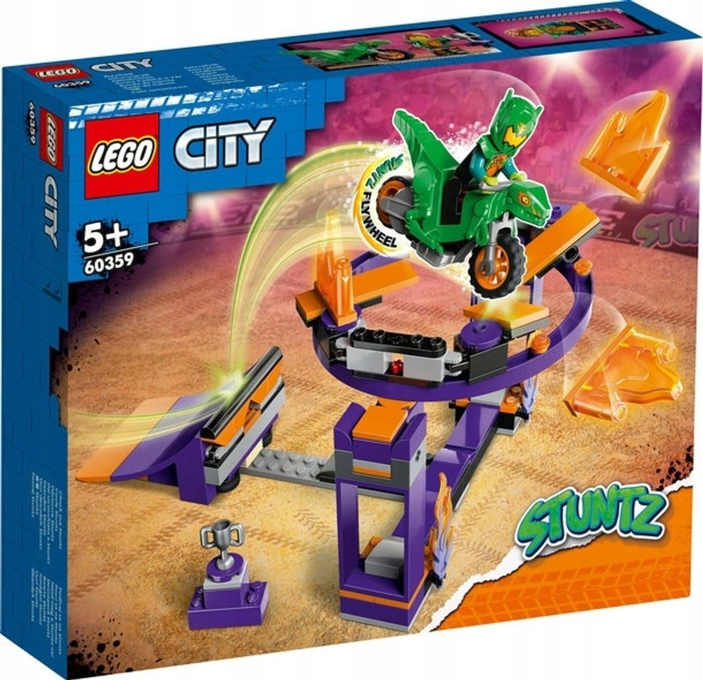 Конструктор LEGO City Stuntz Испытание каскадеров с трамплином и кольцом, 144 деталей, 5+, 60359  #1