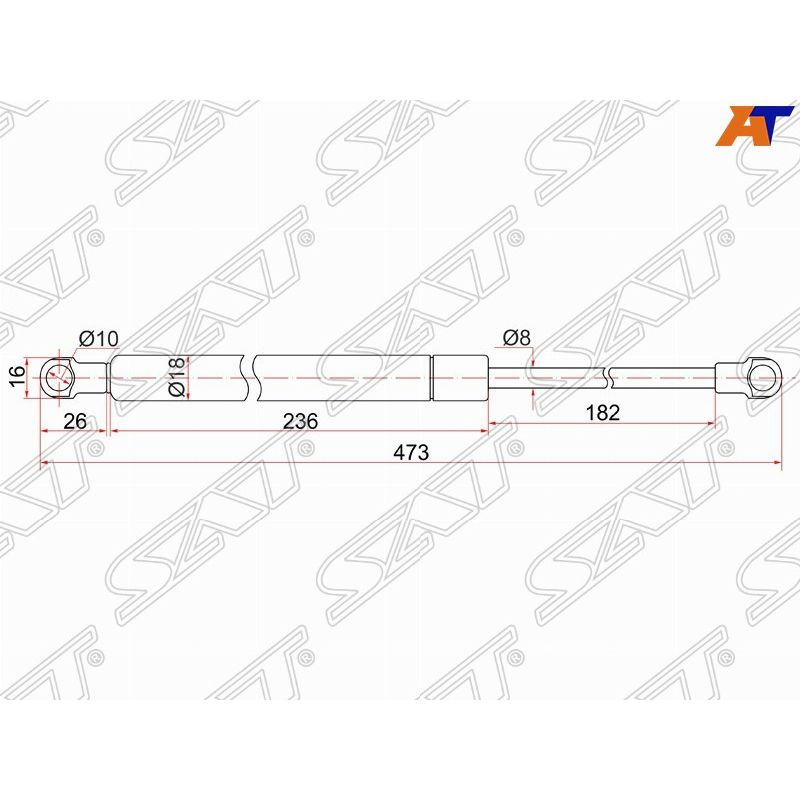 Амортизатор капота (1 шт.) для Лексус IS250 2005-2010, Lexus IS 250 амортизатор капота (1 шт.) SAT ST-53440-0W100, #1