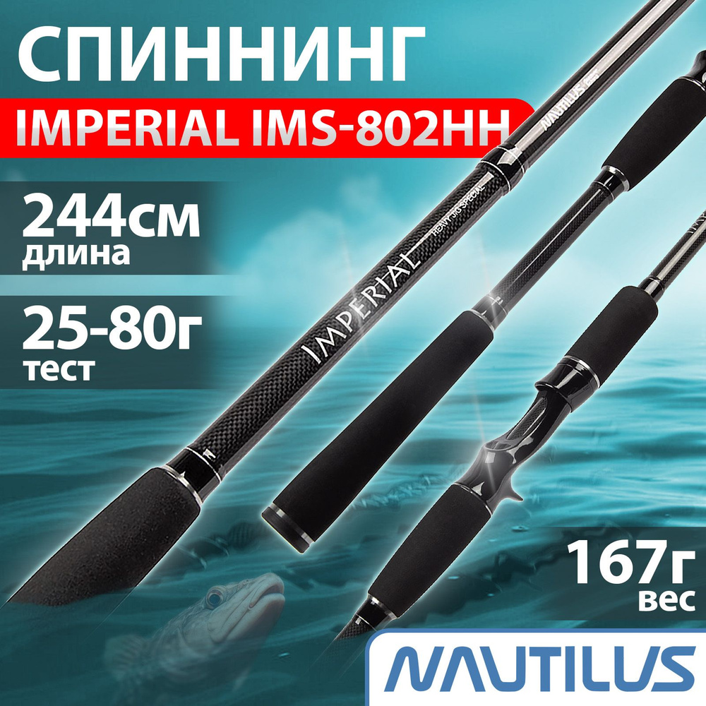 Спиннинг "NAUTILUS" Imperial 244см 25-80г IMS-802HH #1