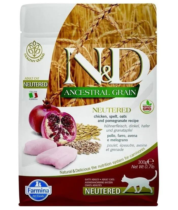 Корм сухой Farmina N&D Ancestral Grain Neutered 300 гр. низкозерновой для стерилизованных кошек, с курицей #1