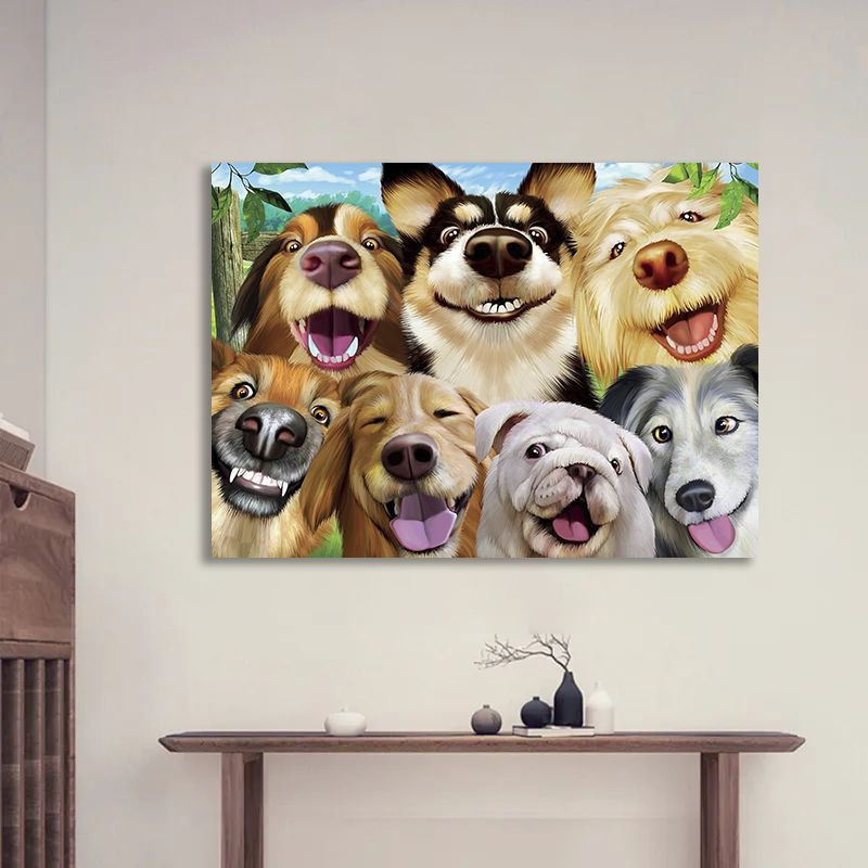 Картина собаки улыбаются, 40х60 см. #1
