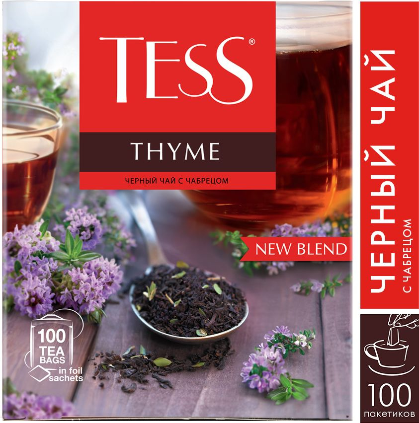 Чай в пакетиках чёрный Tess Thyme чабрец, 100 шт #1