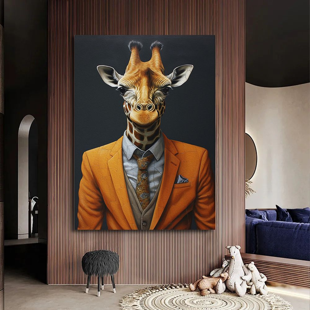 Большая картина Жираф в костюме, 80х110 см. #1