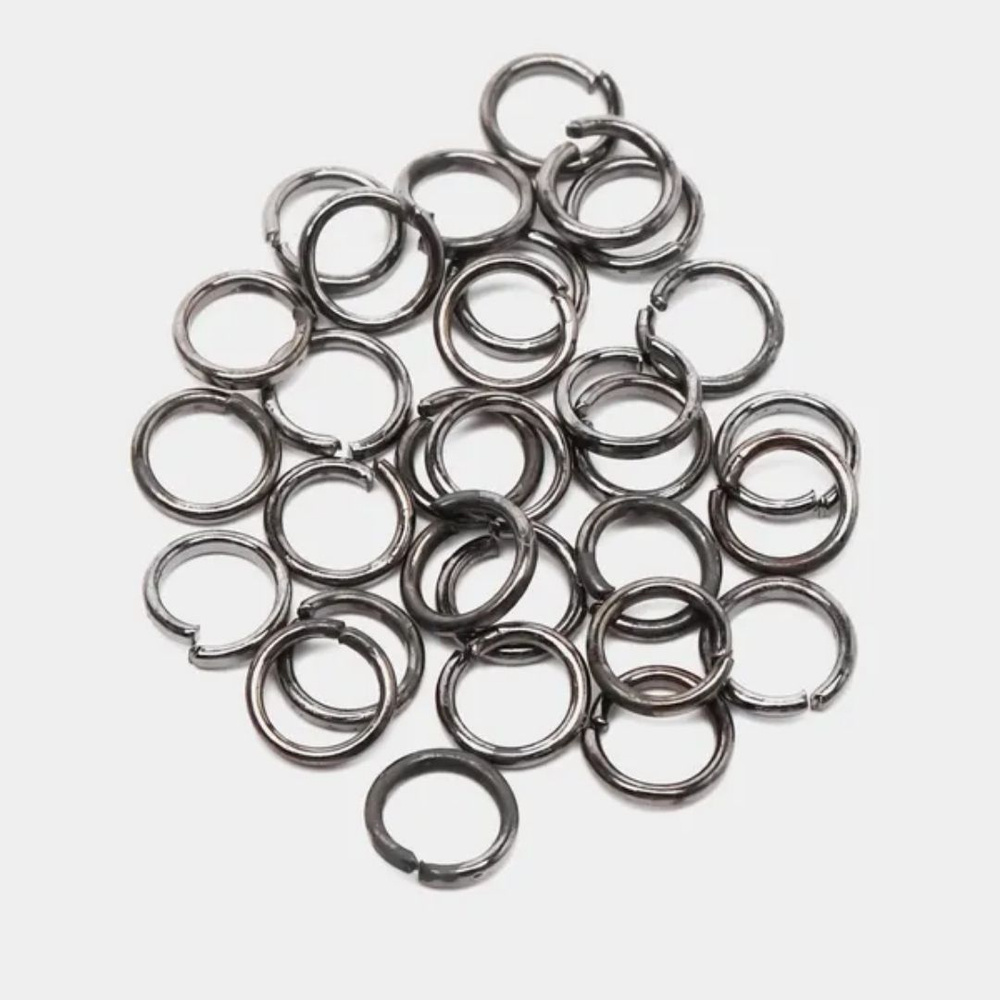 Кольцо соединительное для бижутерии одинарное, серого цвета, размер 4 мм, 50 шт  #1