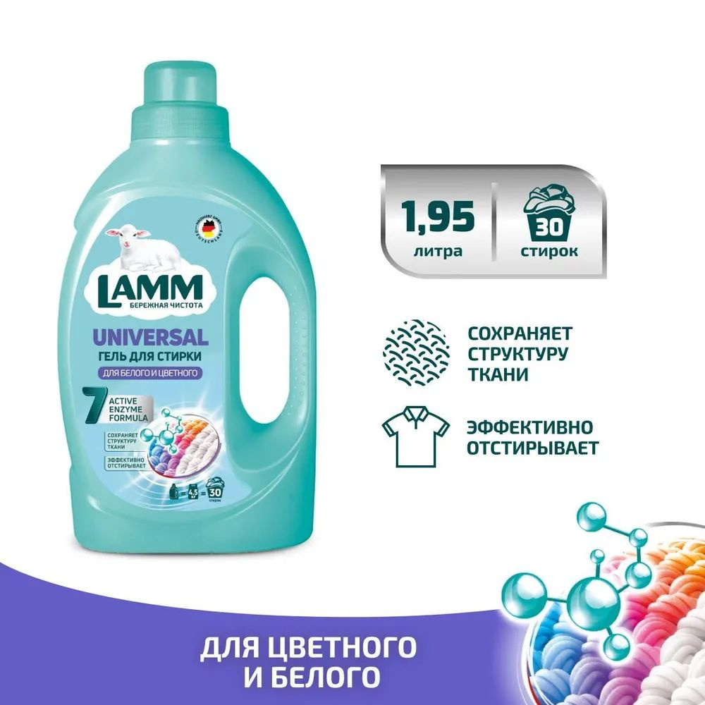 Жидкое средство для стирки "LAMM" Universal, 1,95 л. #1