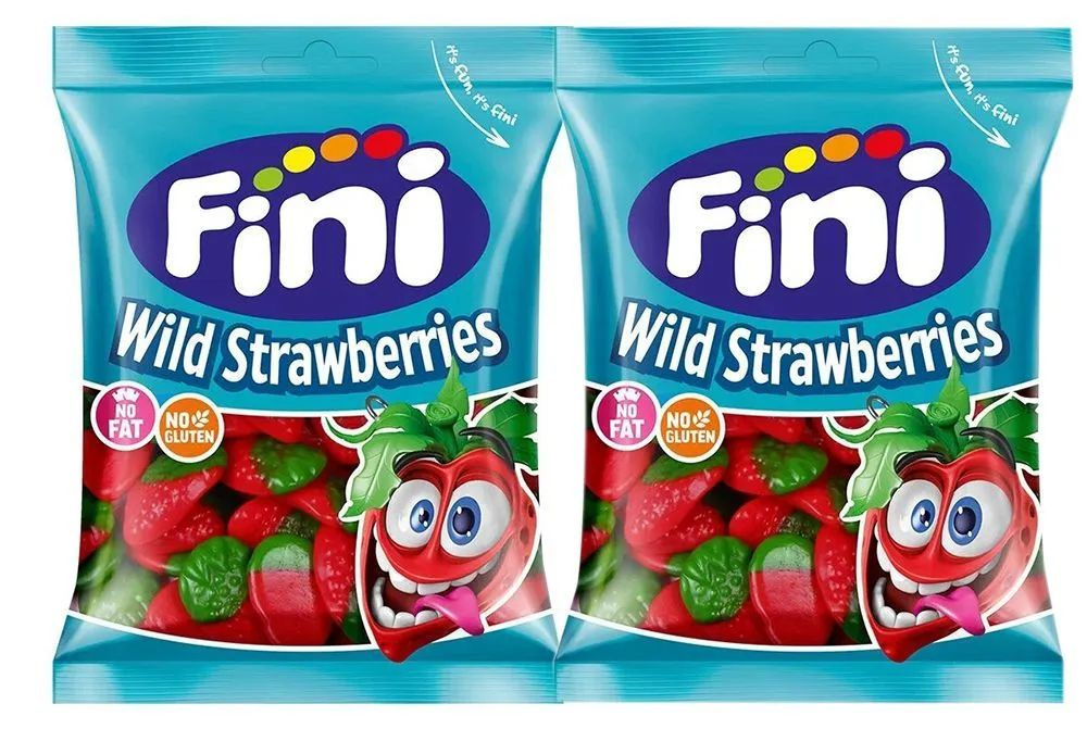 NEW ! ! ! FINI / Мармелад Fini Wild Strawberries Дикая Клубника, 2 шт*90 гр. Натуральные сладости без #1