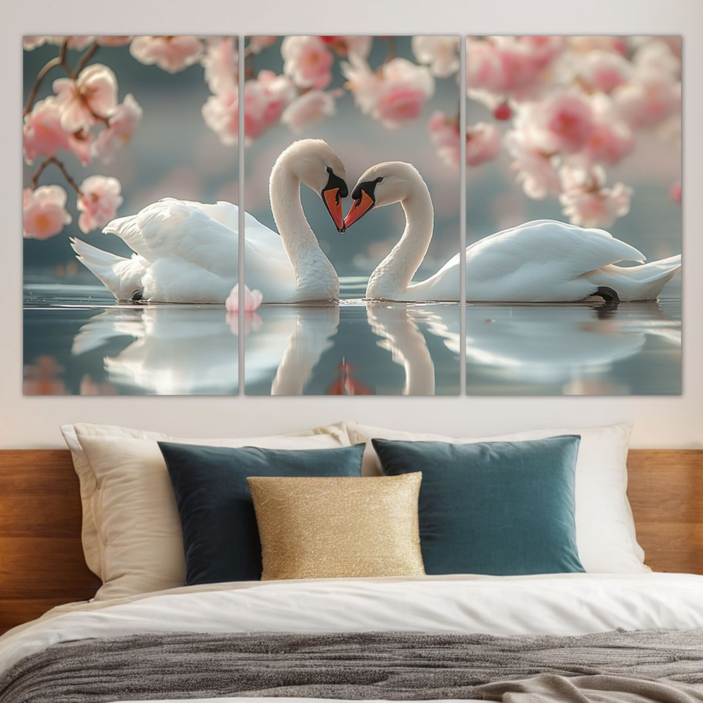ДоброДаров Картина ""Пара лебедей"", 180  х 100 см #1