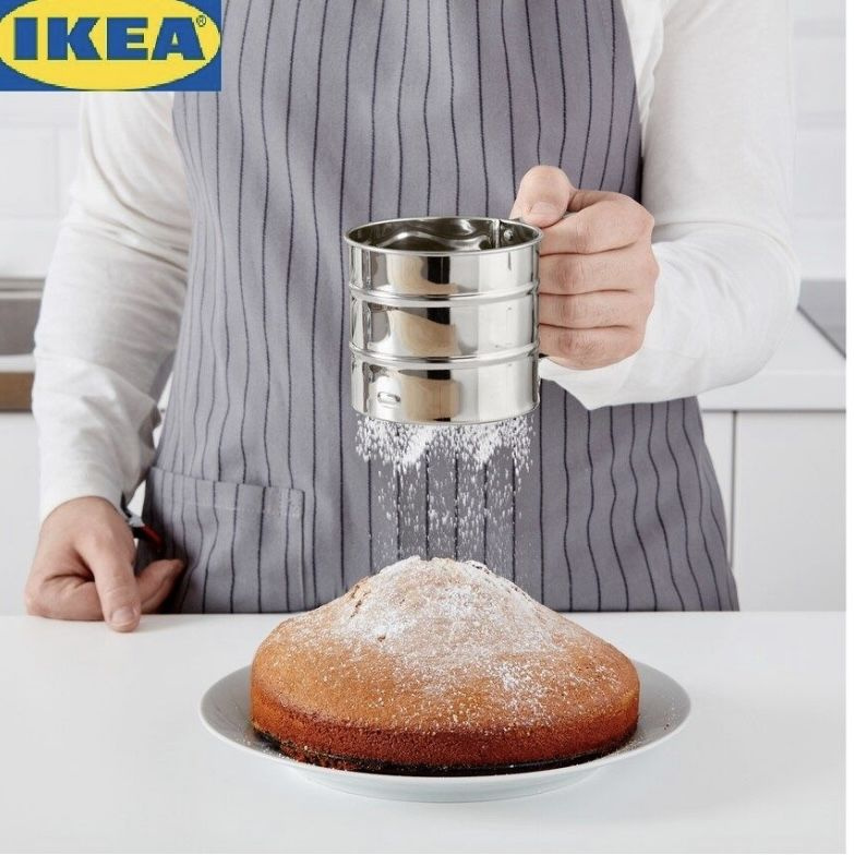 Кружка-сито IKEA IDEALISK (ИДЕАЛИСК), из нержавеющей стали, для муки, диаметр 10.5 см  #1