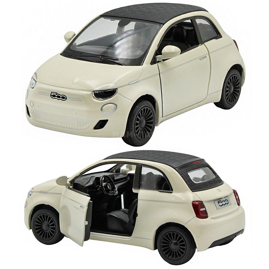 Машинка металлическая Kinsmart 1:28 Fiat 500e Pastel Edition (Фиат) 5440DKT инерционная, двери открываются #1