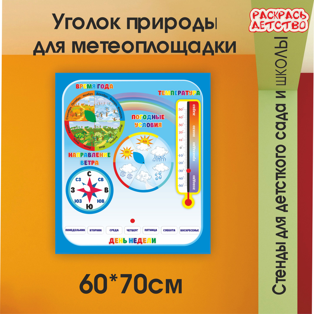 Уголок природы для метеоплощадки 70х60см информационный стенд  #1