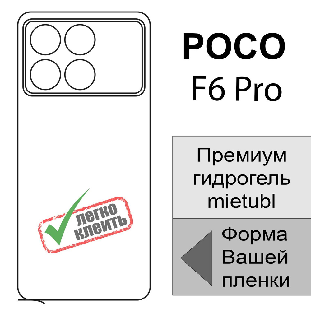 2 шт Гидрогелевая защитная пленка для POCO F6 Pro, матовая задняя  #1