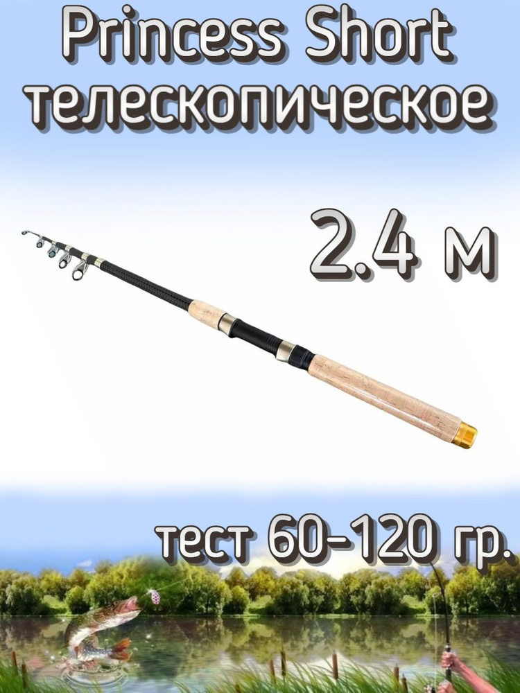 Удилище телескопическое Princess короткое, тест 60-120 грамм, 240 см  #1