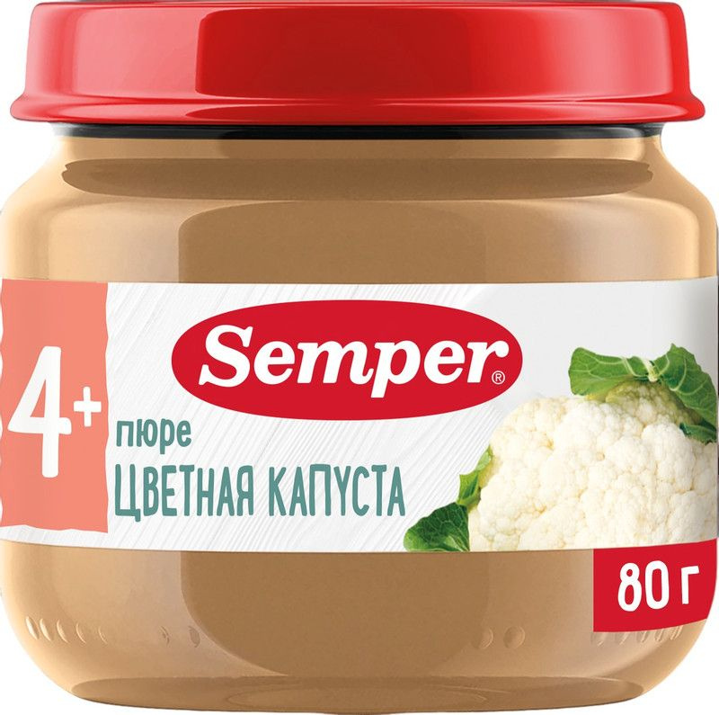 Пюре Semper цветная капуста с 4 месяцев, 80г #1