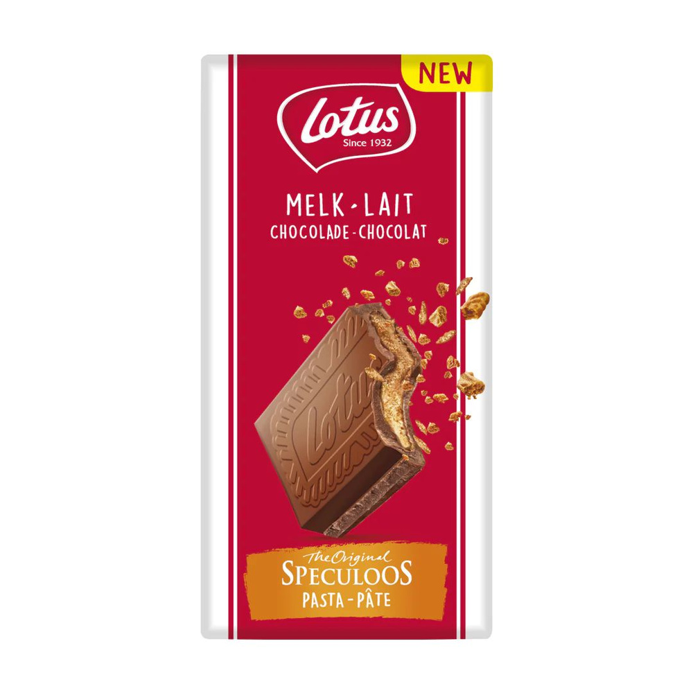 Молочный шоколад Lotus Biscoff Melk - Lait с кремом Biscoff Speculoos, 180 гр. (Бельгия)  #1