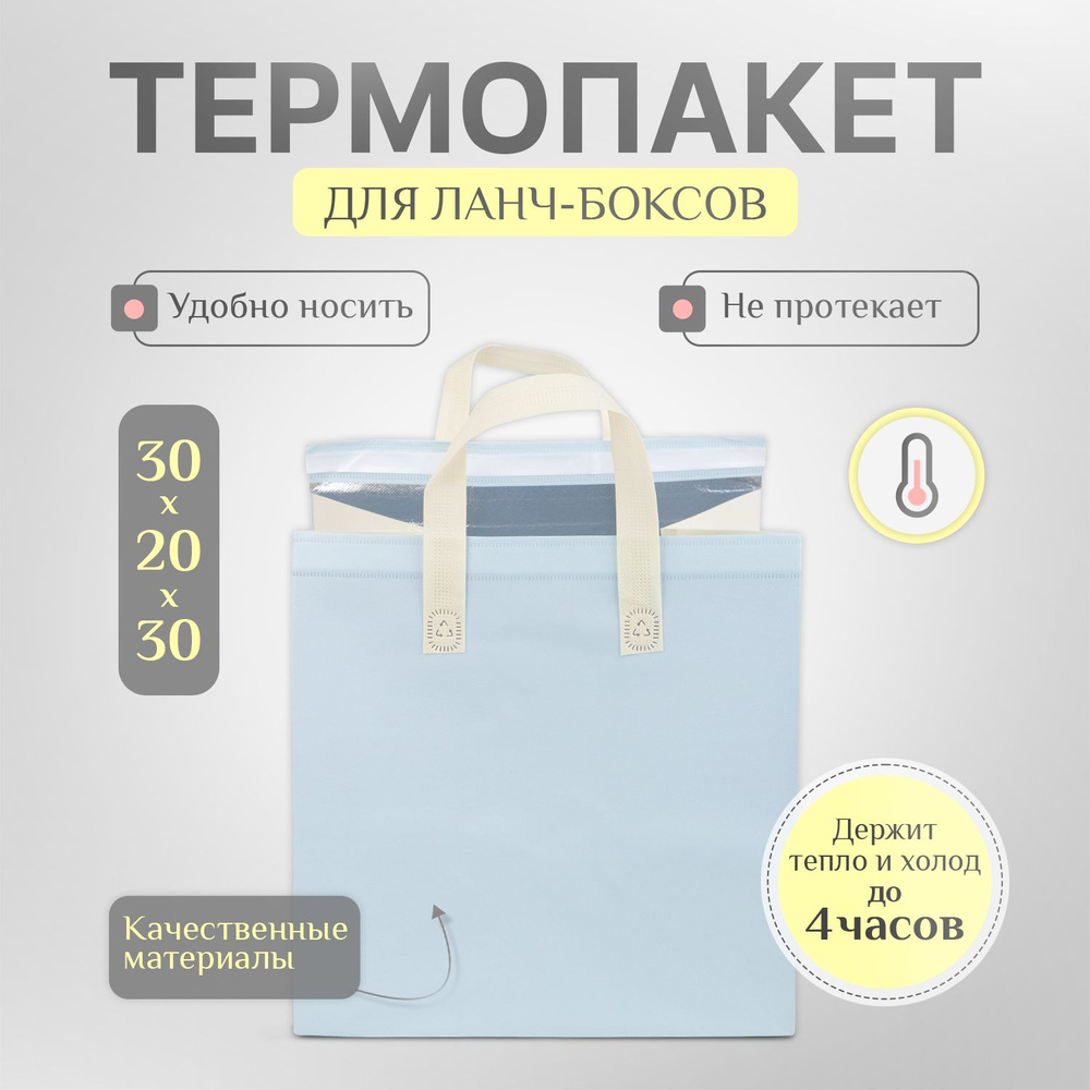 Термопакет одноразовый, Голубой, 30х20х30 #1