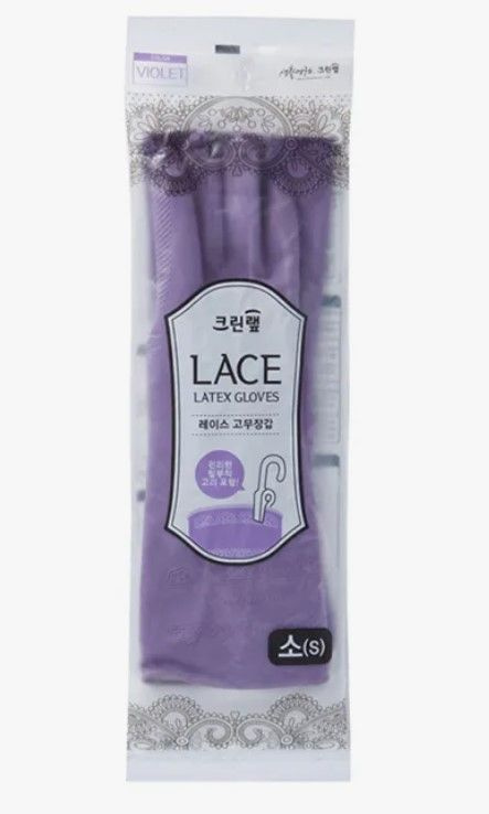 Clean wrap Перчатки из натурального латекса, LACE LATEX GLOVES, с внутренним покрытием, укороченные, #1