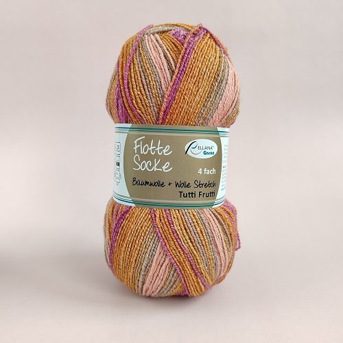 Пряжа Rellana Flotte Socke Baumwolle Wolle Stretch Tutti Frutti, цвет 1410, 1 шт. #1