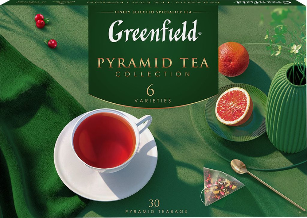 Набор чая GREENFIELD Pyramid Tea Collection 6 сортов в пирамидках, 56г #1