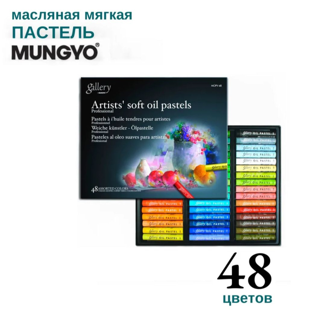 Пастель масляная Mungyo Gallery Soft Oil, мягкая профессиональная. Набор 48 цветов  #1