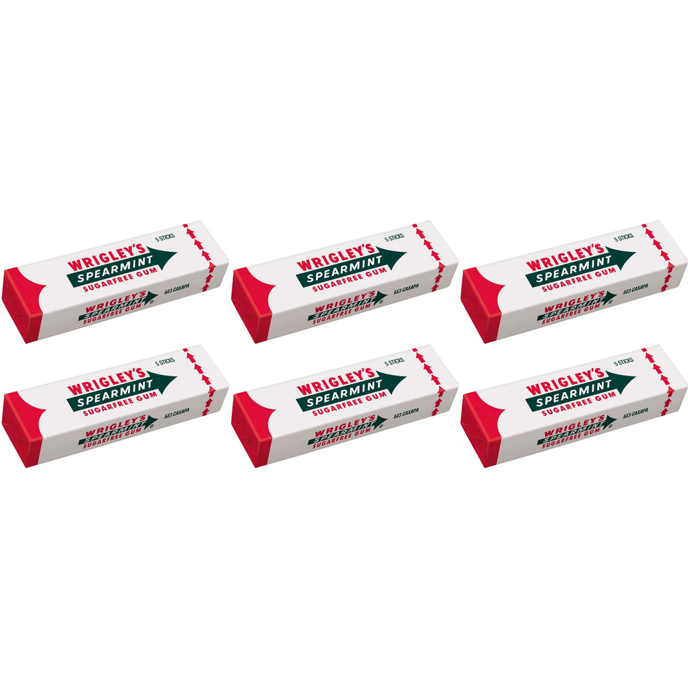 Жевательная резинка Wrigley's Spearmint без сахара 13 г, набор: 6 штук  #1