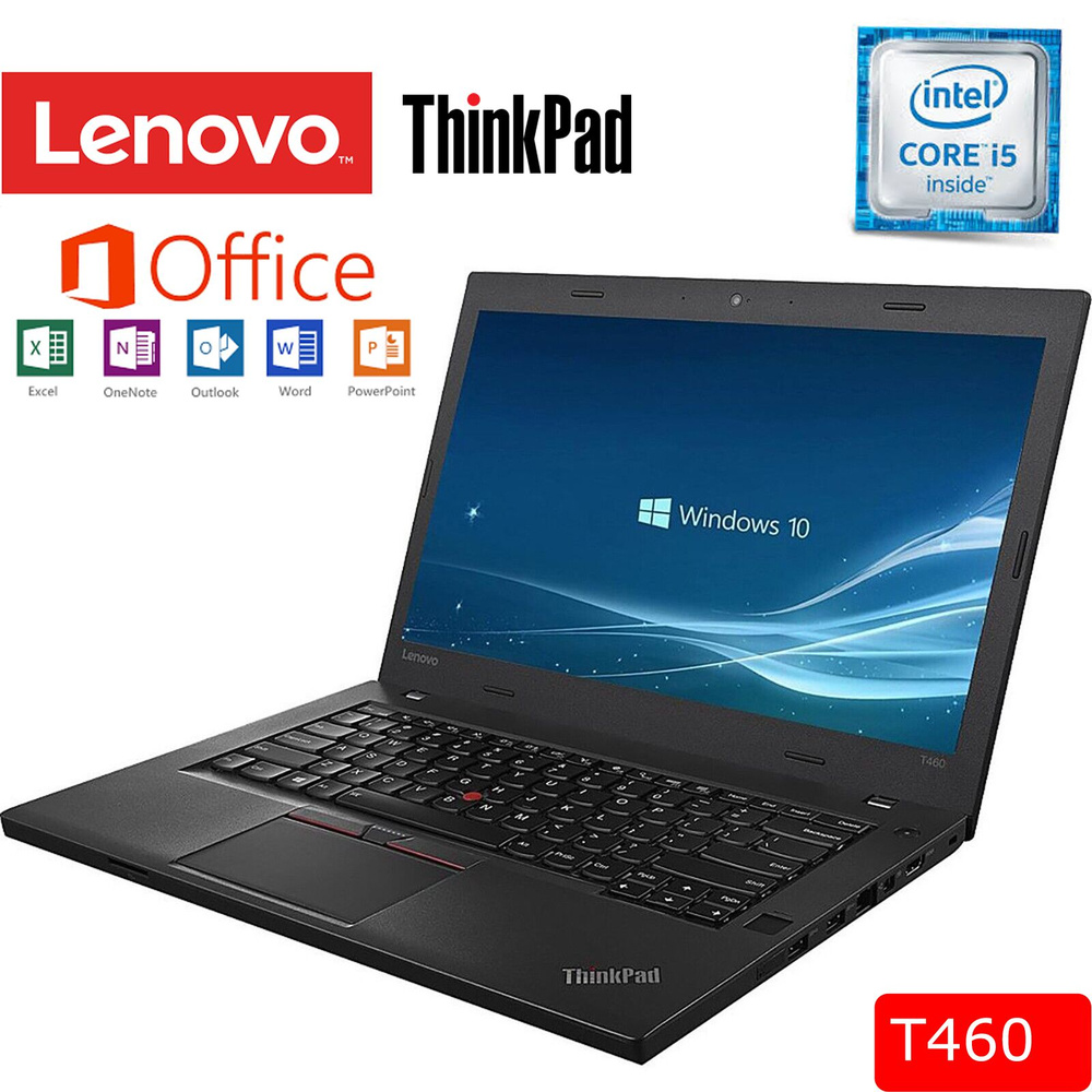 Lenovo t460-i5 Ноутбук 14.1", Intel Core i5-6200U, RAM 8 ГБ, SSD, Intel HD Graphics 520, Windows Pro, #1