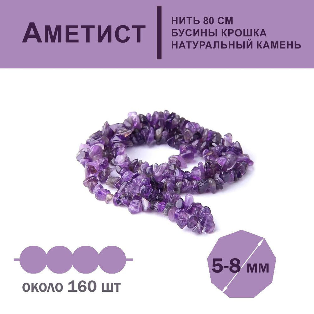 Бусины из аметиста