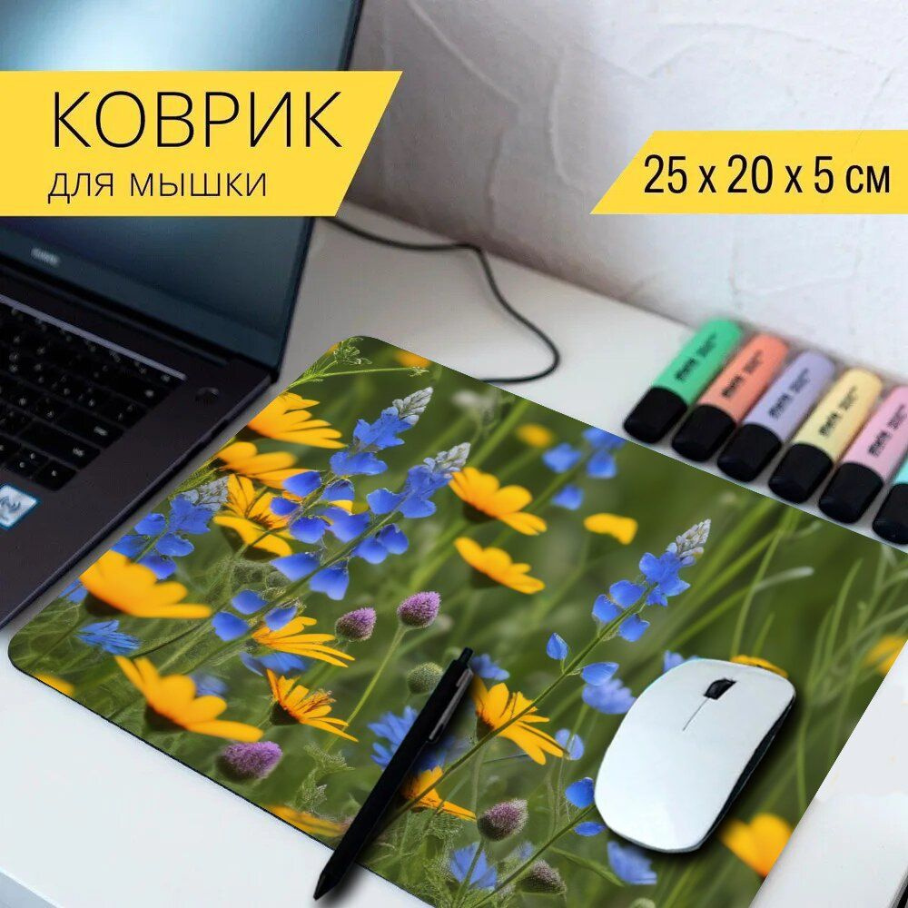 LotsPrints Коврик для мыши poc-PLACES-FLOWER-1846, разноцветный #1