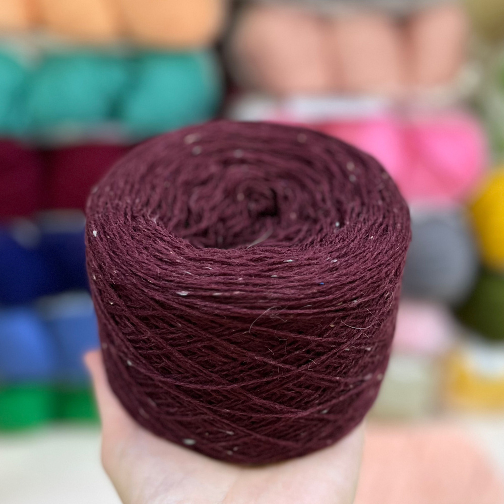 Пряжа бобинная для вязания Filati арт.Merino Tweed 100 гр - 700м; состав: 100% меринос; цвет бордо твид #1