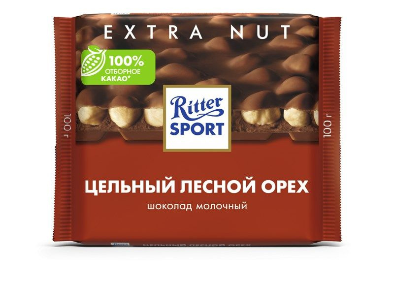 Шоколад Ritter Sport молочный Цельный лесной орех, 100г #1