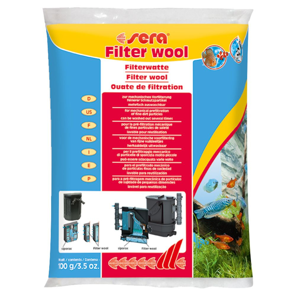 Наполнитель для аквариумного фильтра Sera Фильтрующая вата Filter Wool, 100 г  #1