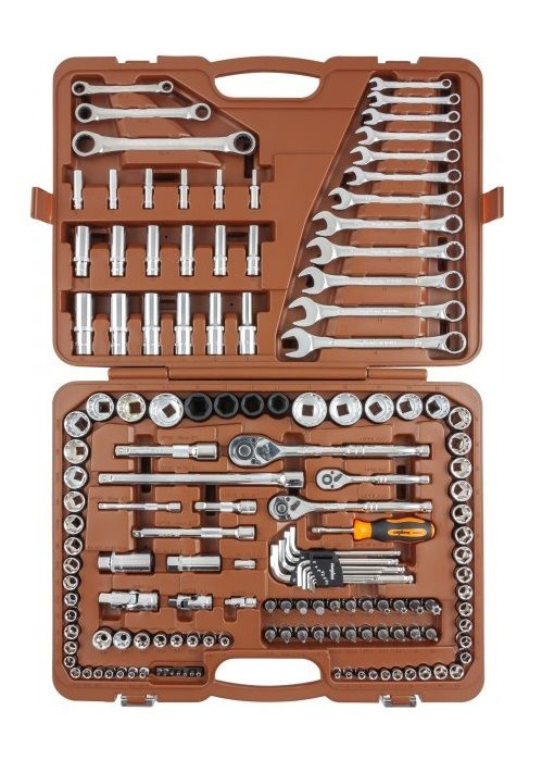 Специальный набор инструмента, торцевые головки 1/4", 3/8", 1/2"DR 4-32мм и SAE 5/32"-1-1/4", 150 предметов #1