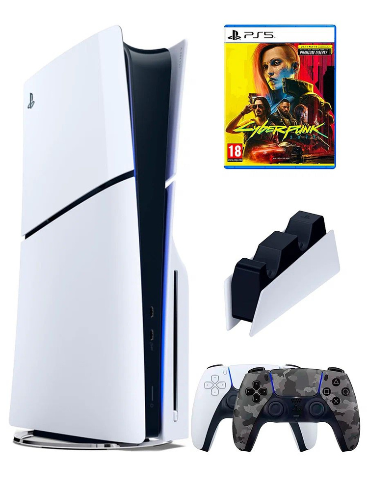 PS5 (ПС5) Игровая приставка Sony PlayStation 5 Slim disc + 2-й геймпад(камуфляжный) + зарядное + игра #1