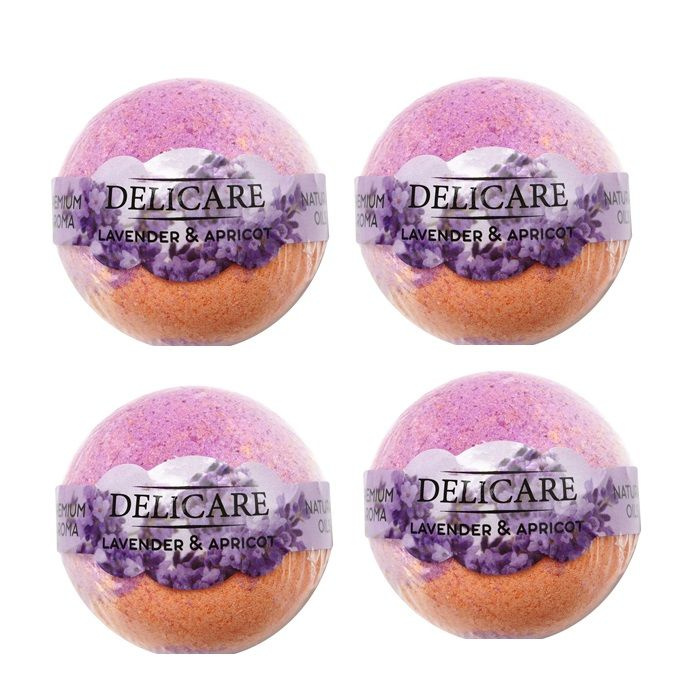 Delicare Бурлящий шар для ванны Lavender & Apricot 130 г, 4 шт/ #1