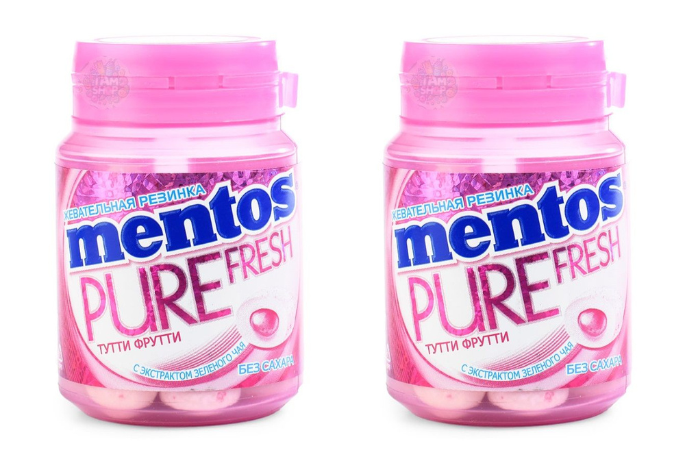 Жевательная резинка Mentos Pure Fresh Тутти Фрутти 2 уп по 54 г, Россия  #1