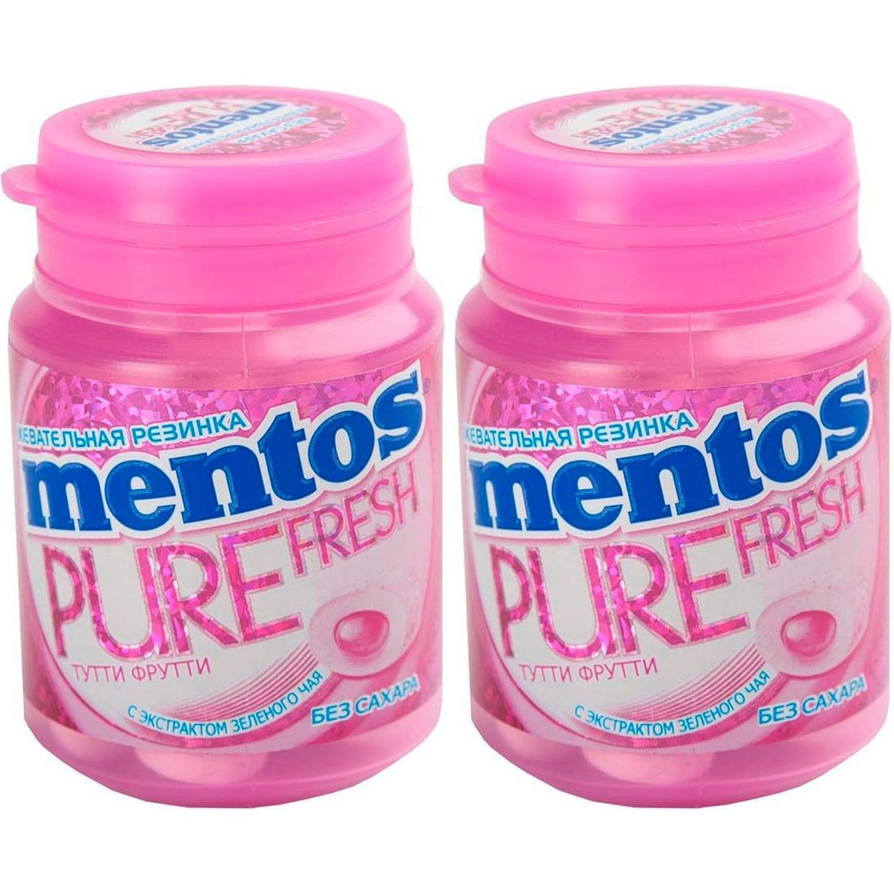 Жевательная резинка Mentos Pure Fresh Тутти Фрутти 36 шт 54 г, набор: 2 штуки  #1