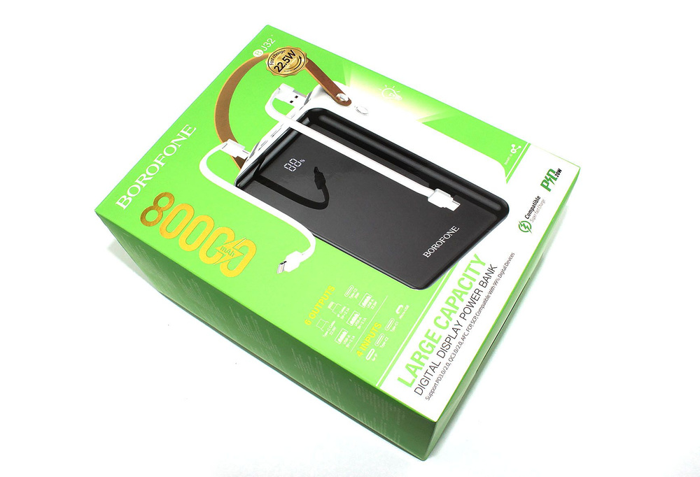 Внешний аккумулятор Powerbank Borofone Power Bank BJ32 Terra 80000mAh, белый #1