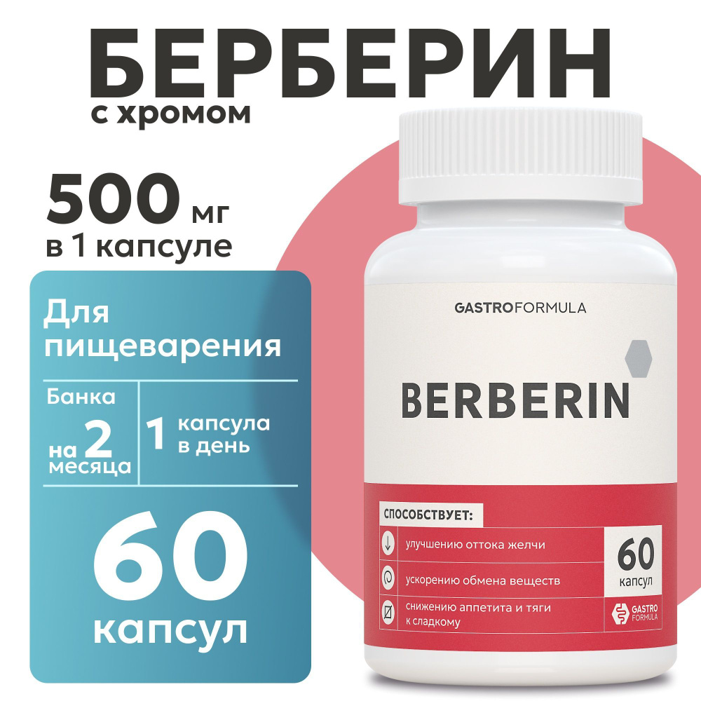 Берберин для похудения 500 мг желчегонное средство для желудка и кишечника 60 капсул  #1